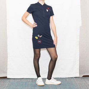 Zara Navy Bodycon Dress with patches S